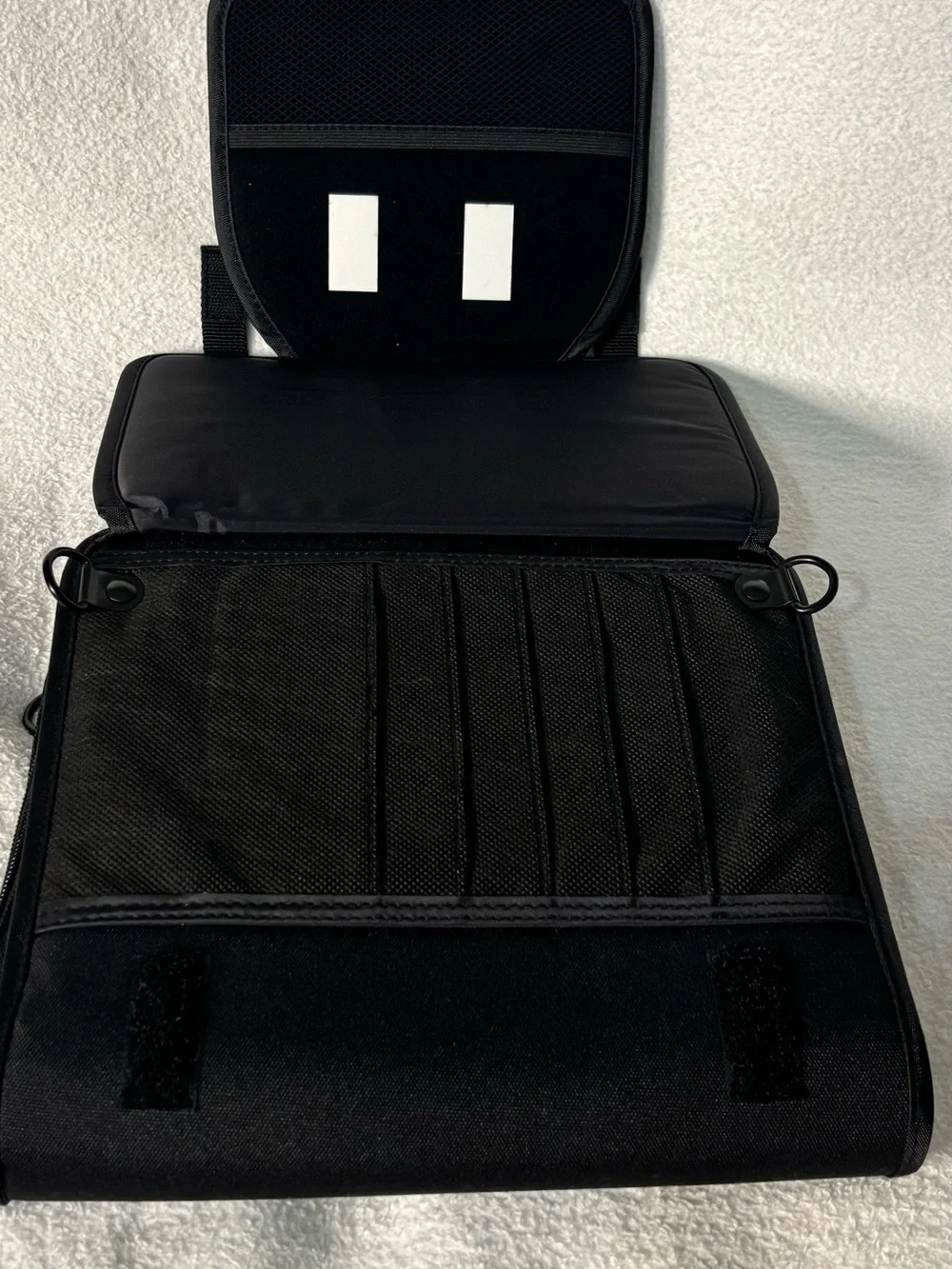 Slim Black Canvas Messenger Bag for Men - Unbranded